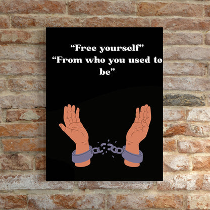 Inspirational digital poster - Free Yourself  Motivational Wall Art