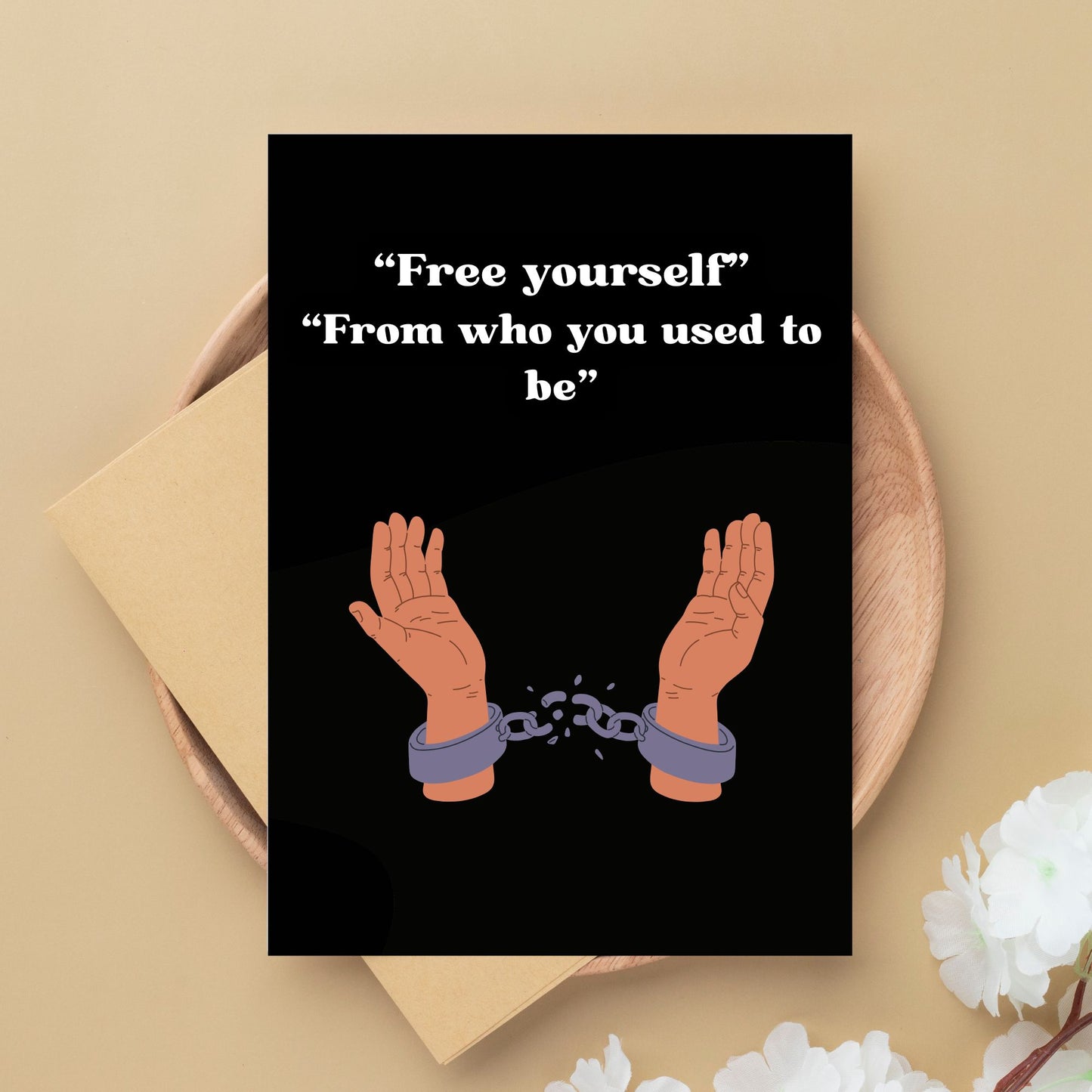 Inspirational digital poster - Free Yourself  Motivational Wall Art
