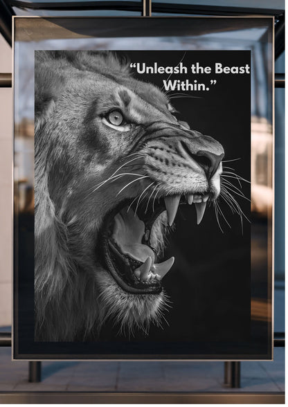“Unleash the Beast – Digital Lion Poster” - £3.99 poster